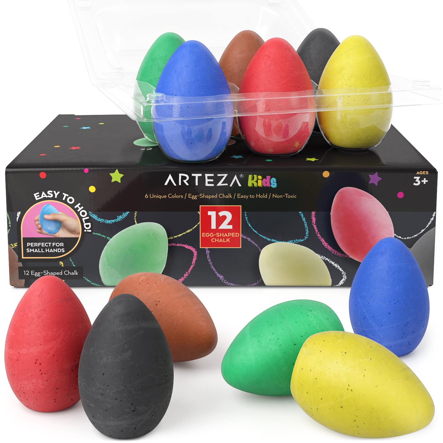 Kids Egg Shaped Chalk - Set of 12