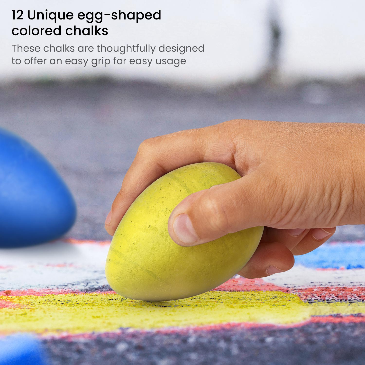 Kids Egg Shaped Chalk - Set of 12