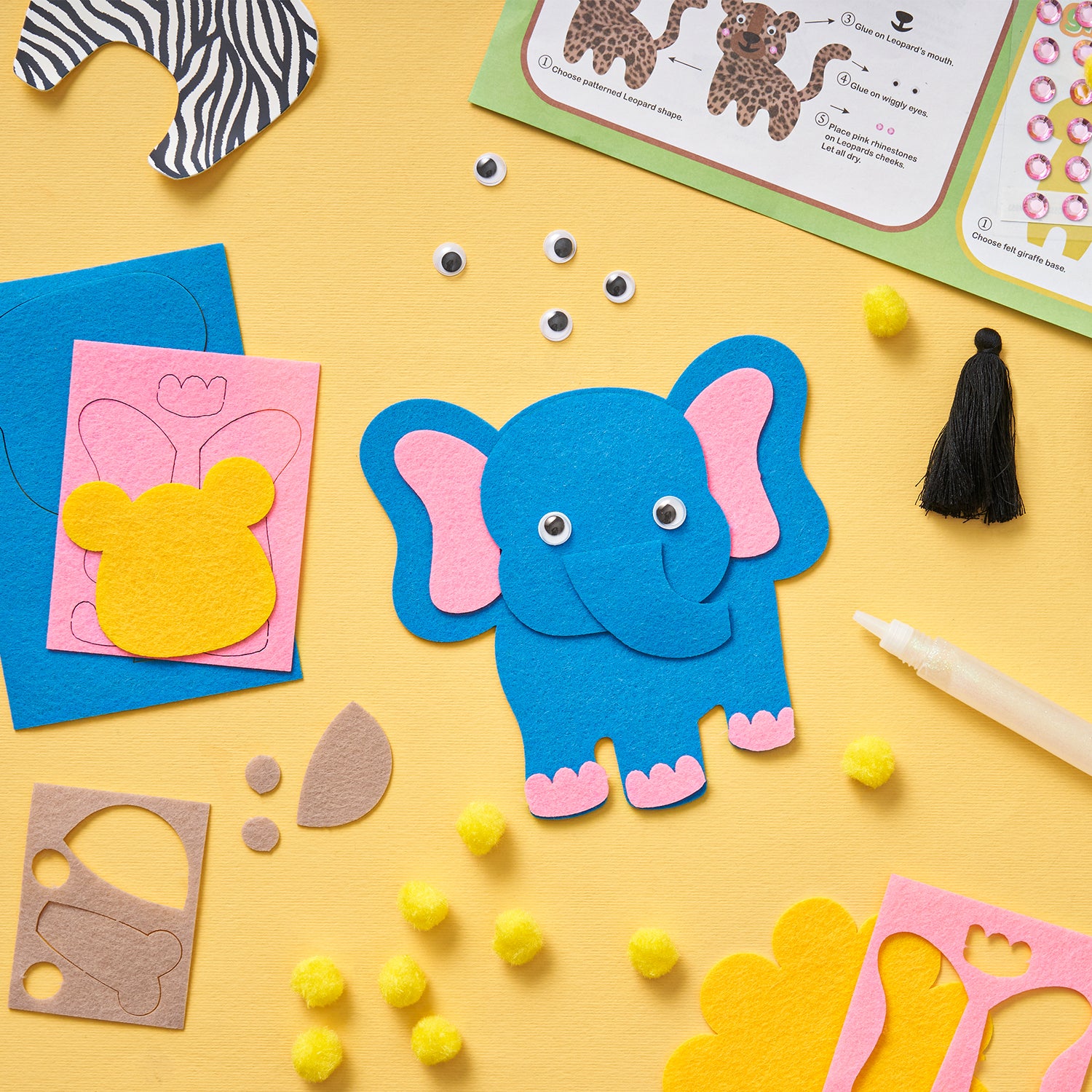 qollorette Padded Felt Animals for Children, Fox Creative Crafts for Children DIY Kit – Creative Games Set DIY
