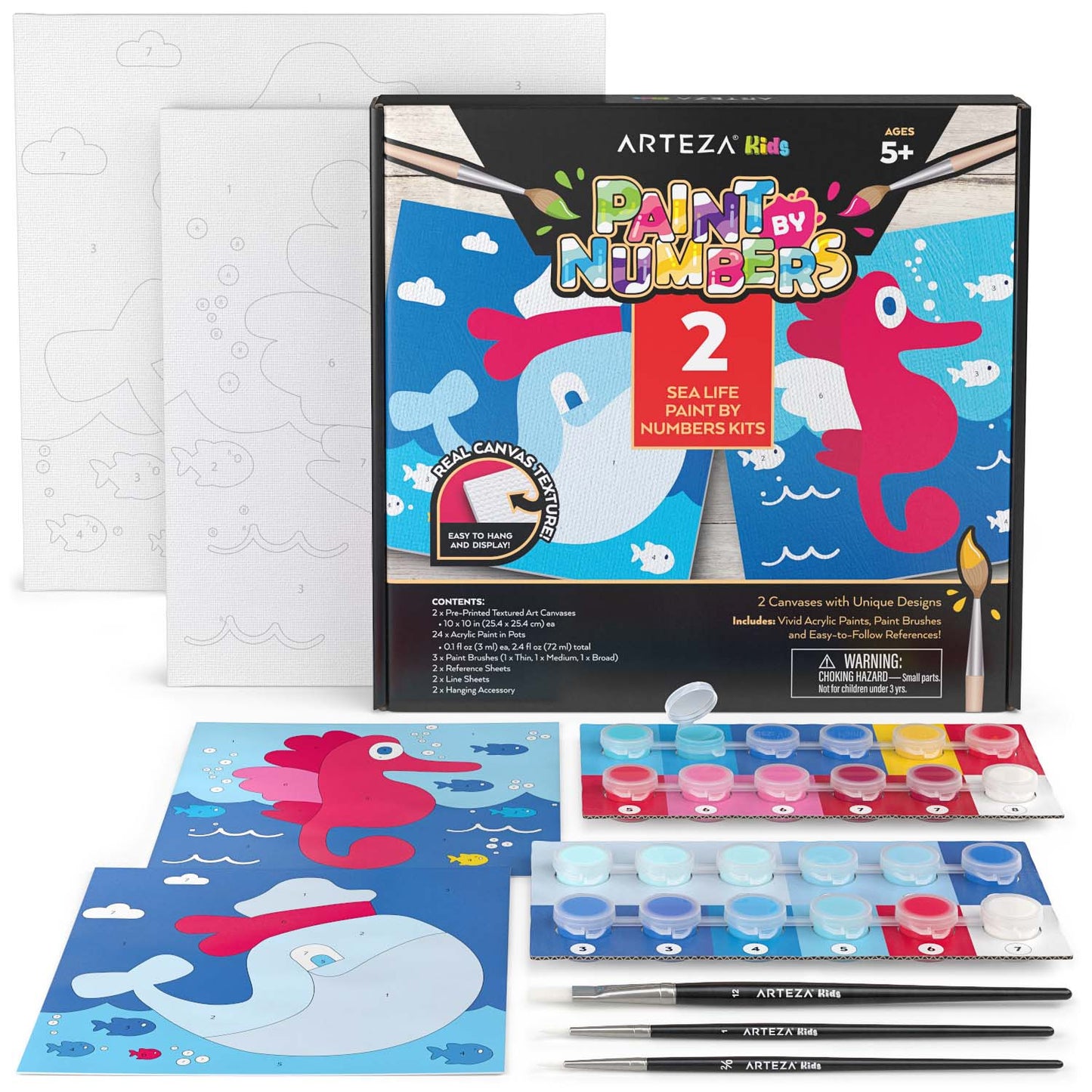 Kids Paint by Numbers Kit, Sea Life