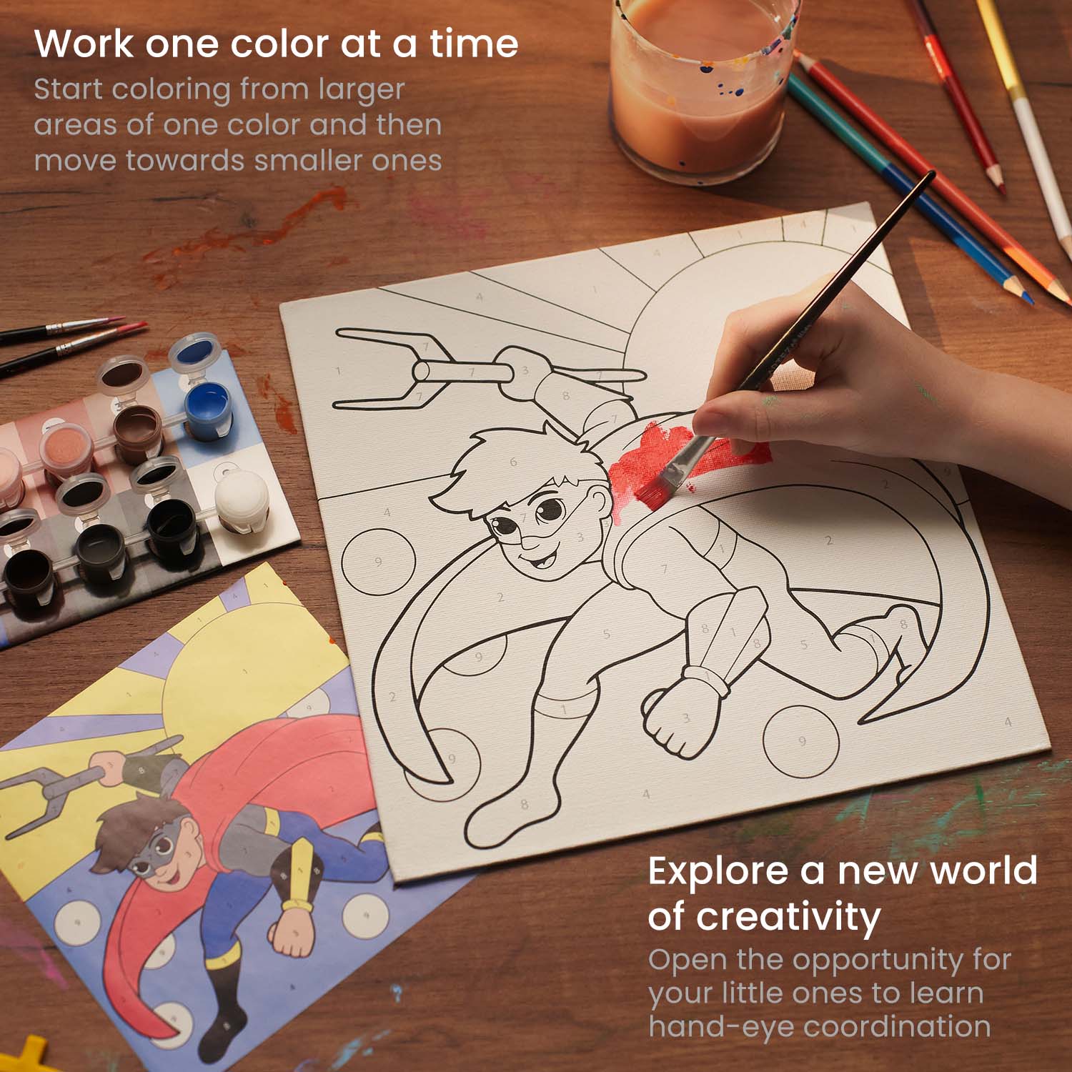 Artist Drawing Set, Superhero Gift, Kids Mini Art Set, Toddler