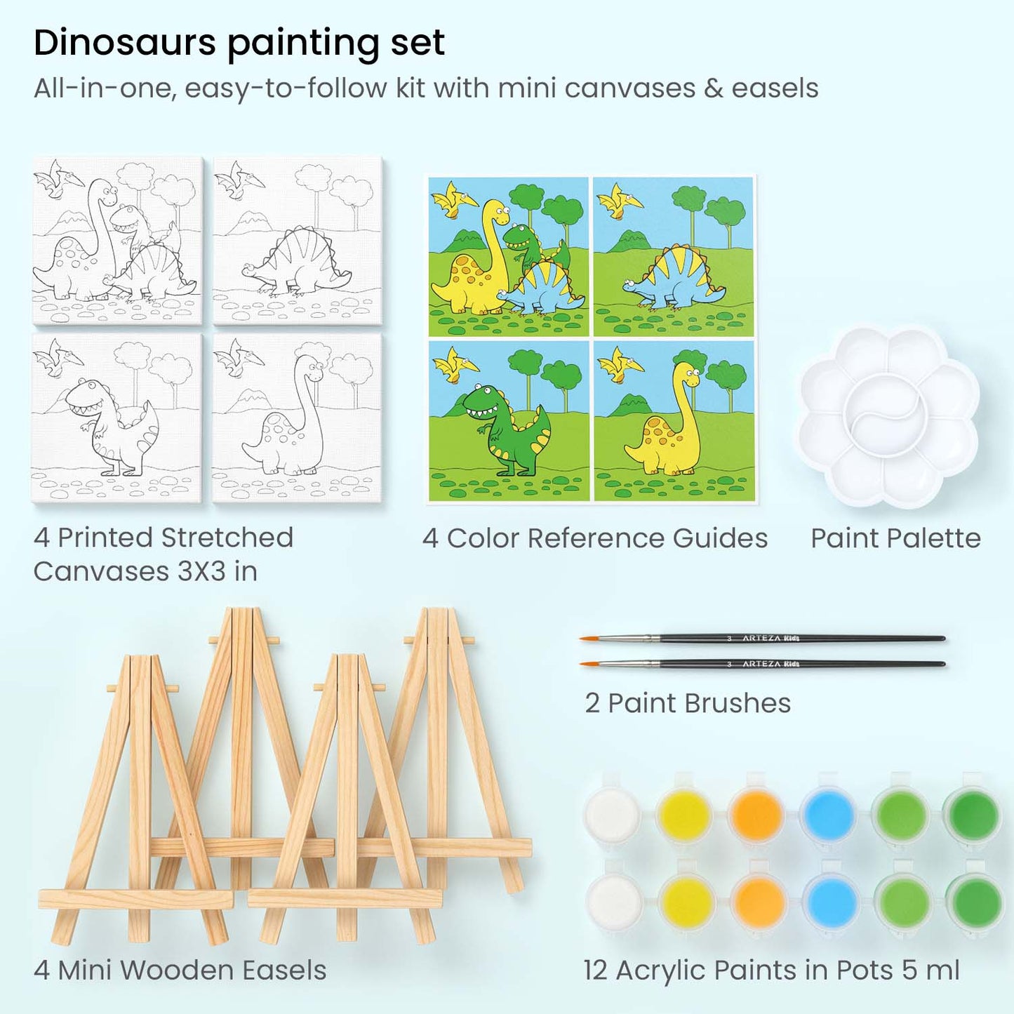 Kids Painting Set, Dinosaurs