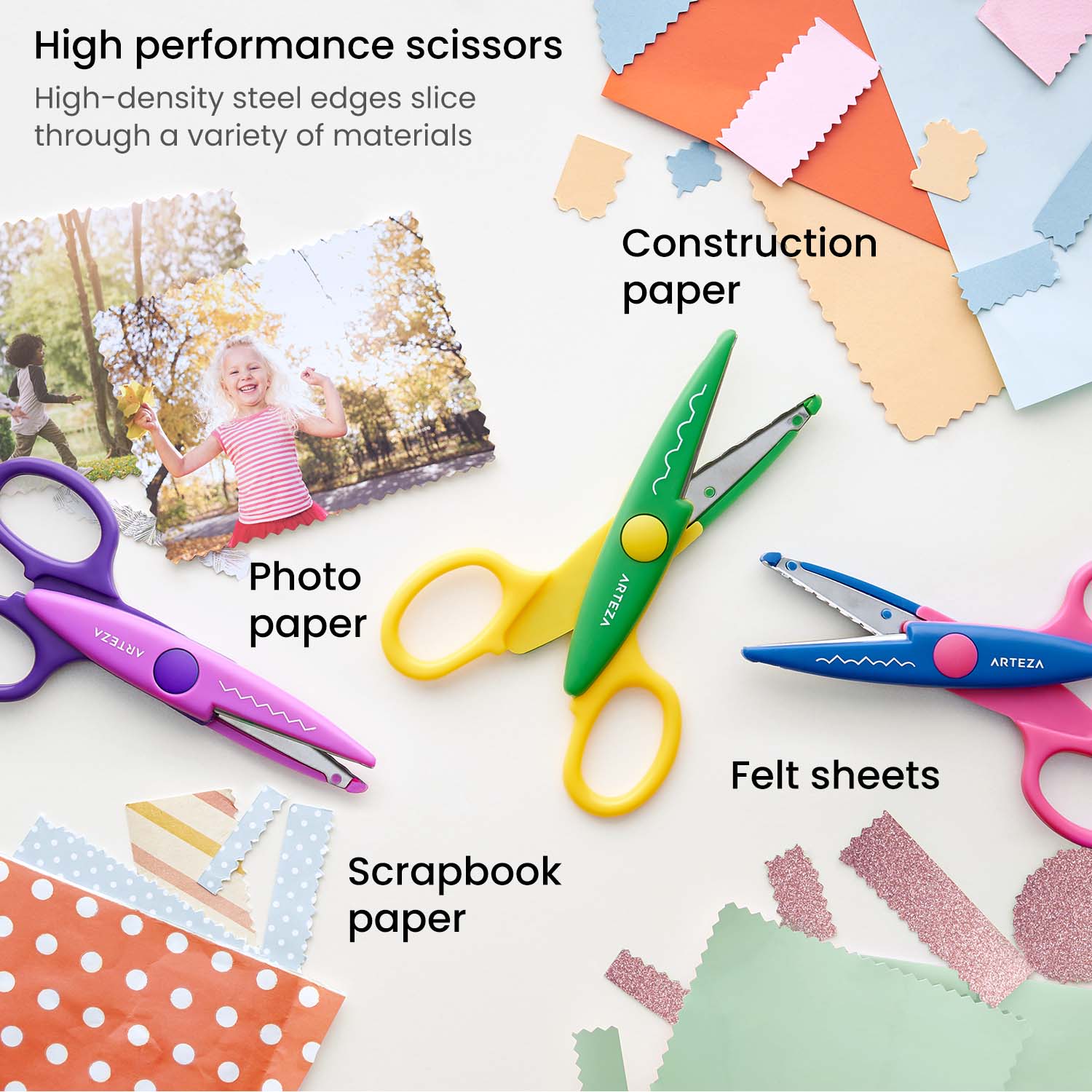6 Pattern Shape Cutter Scissors For School Kids make Paper Crafts