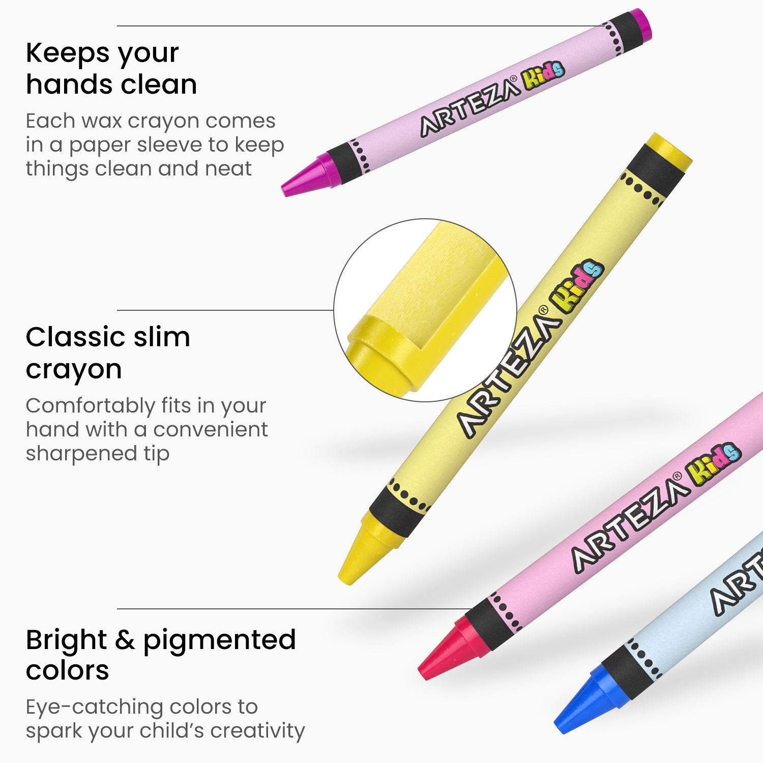 Kritz 72 Crayons de Couleur gras numérotés - Set de 72 couleurs