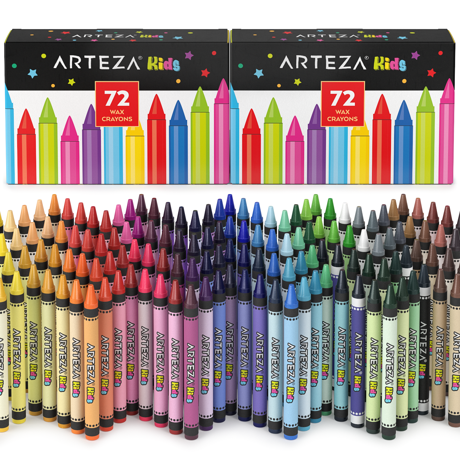 arteza kids jumbo crayons, set of 36 colors, vivid toddler crayons