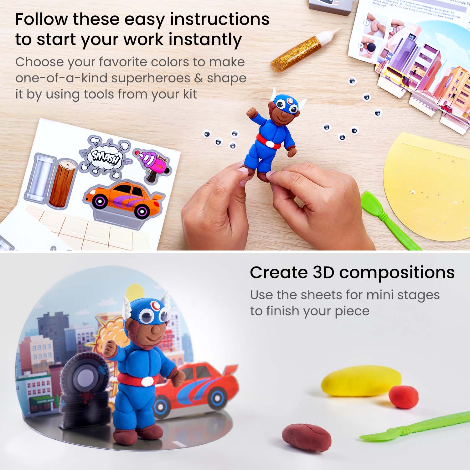 Info About Kids Clay Stage Set, Superheroes