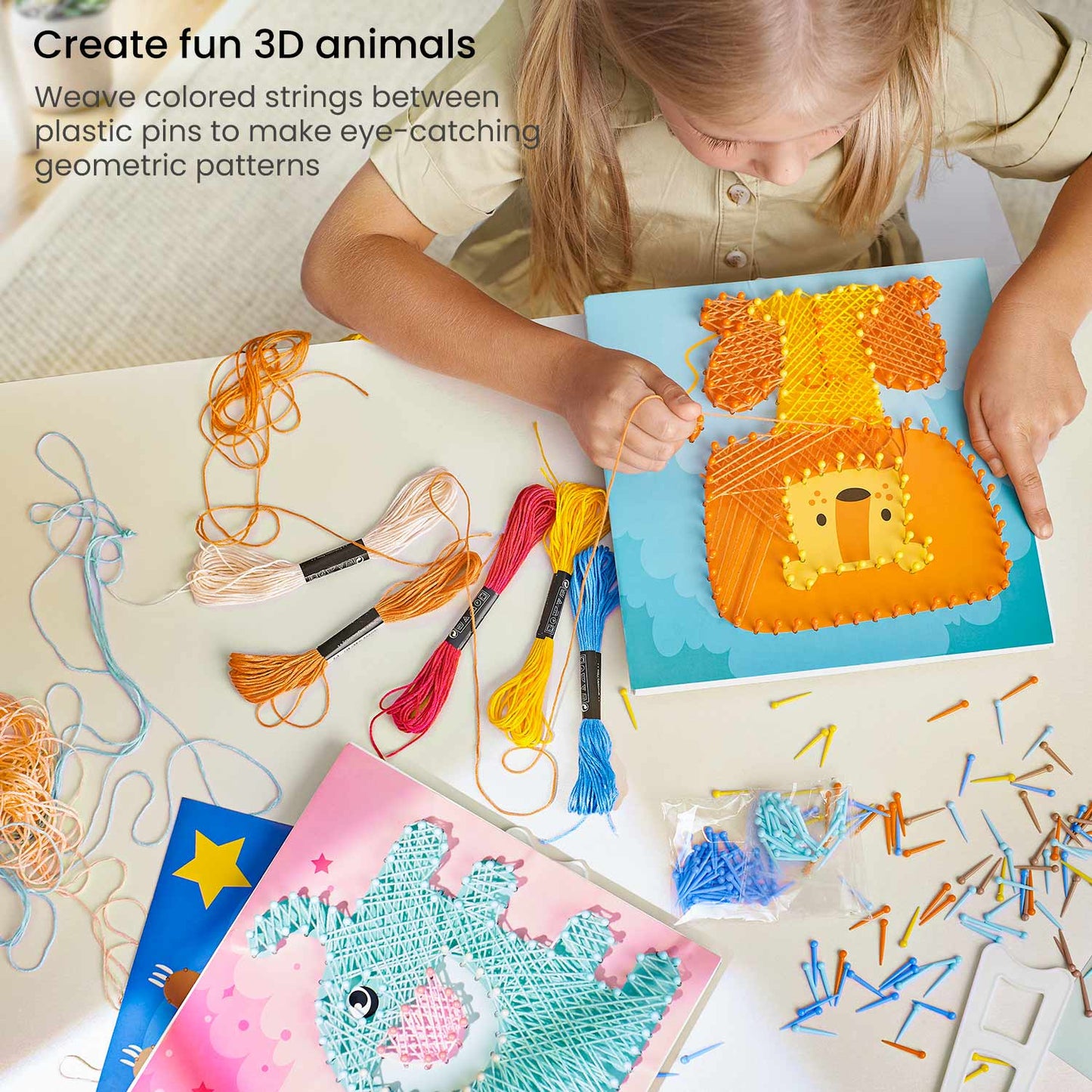 Create 3D Arteza Kids Animals String Art