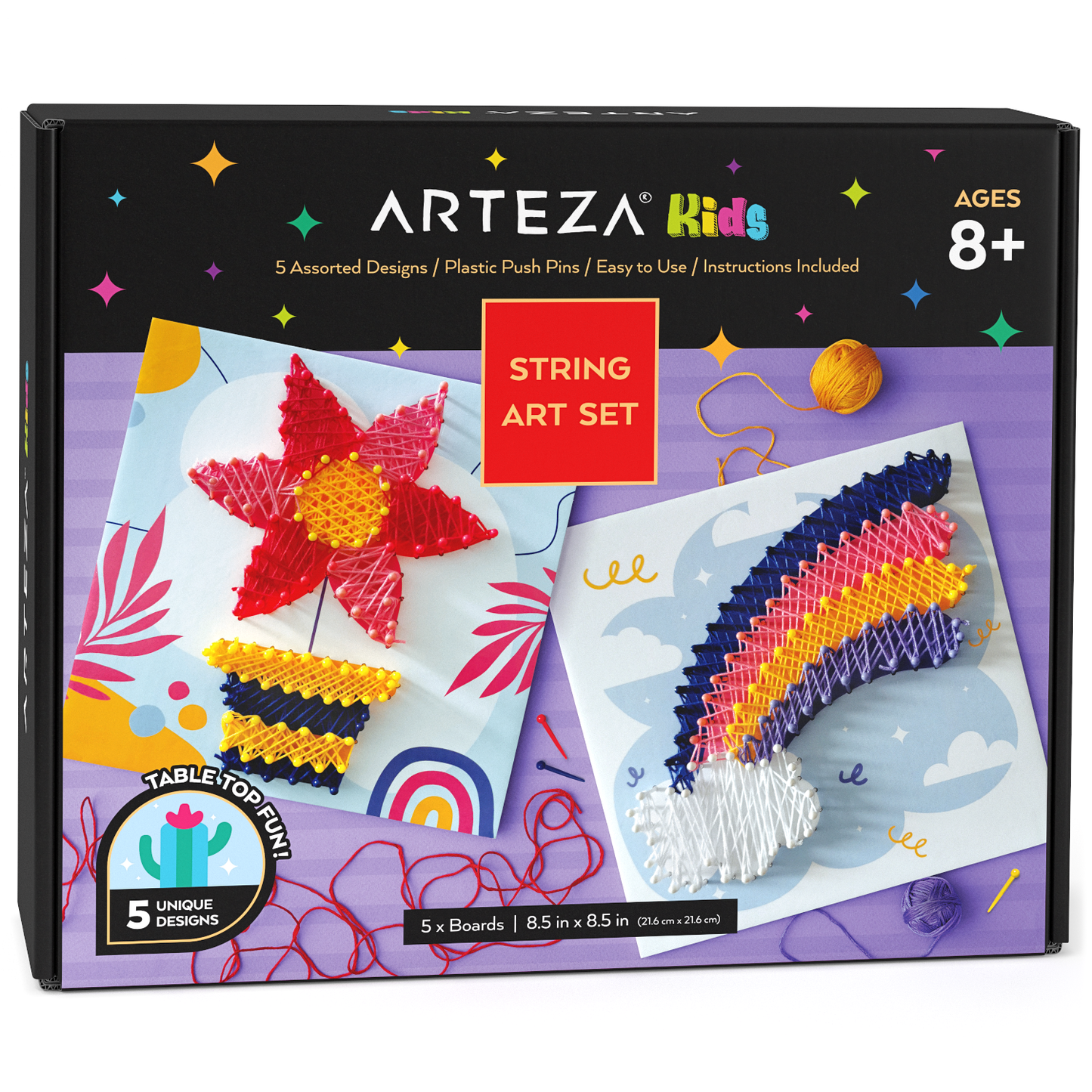 Arteza Kids Mixed Designs String Art Package