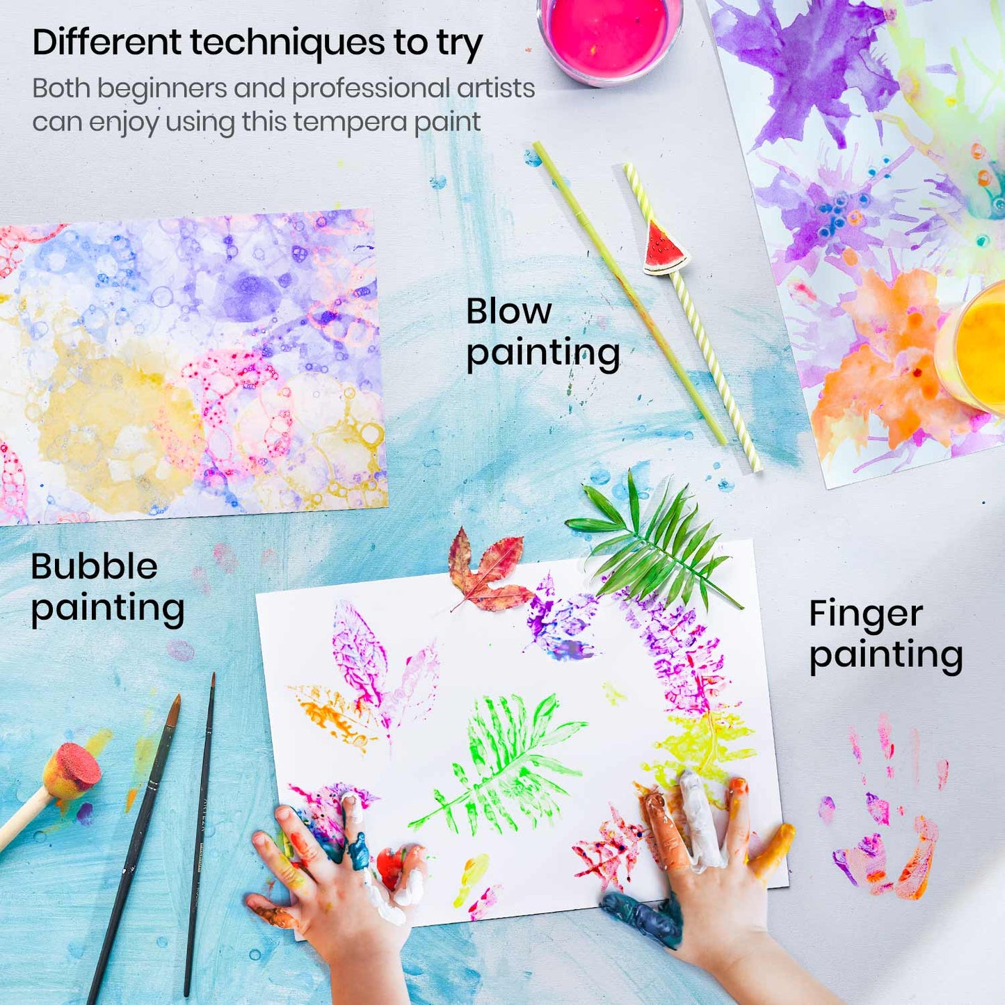 Tempera Paints for Kids – Painted Paper Art