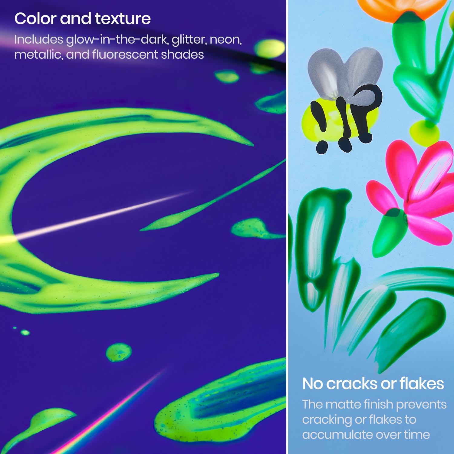 Art-time Washable Fluorescent Tempera Paint Kit 6 Fluorescent