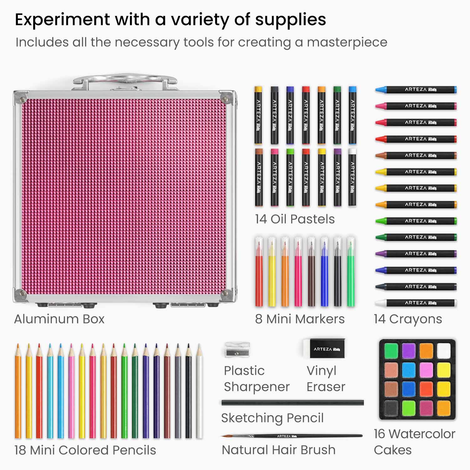 Art Set Drawing Colored Pencils Paint Brush Oil Pastels Art Supplies For  Kids
