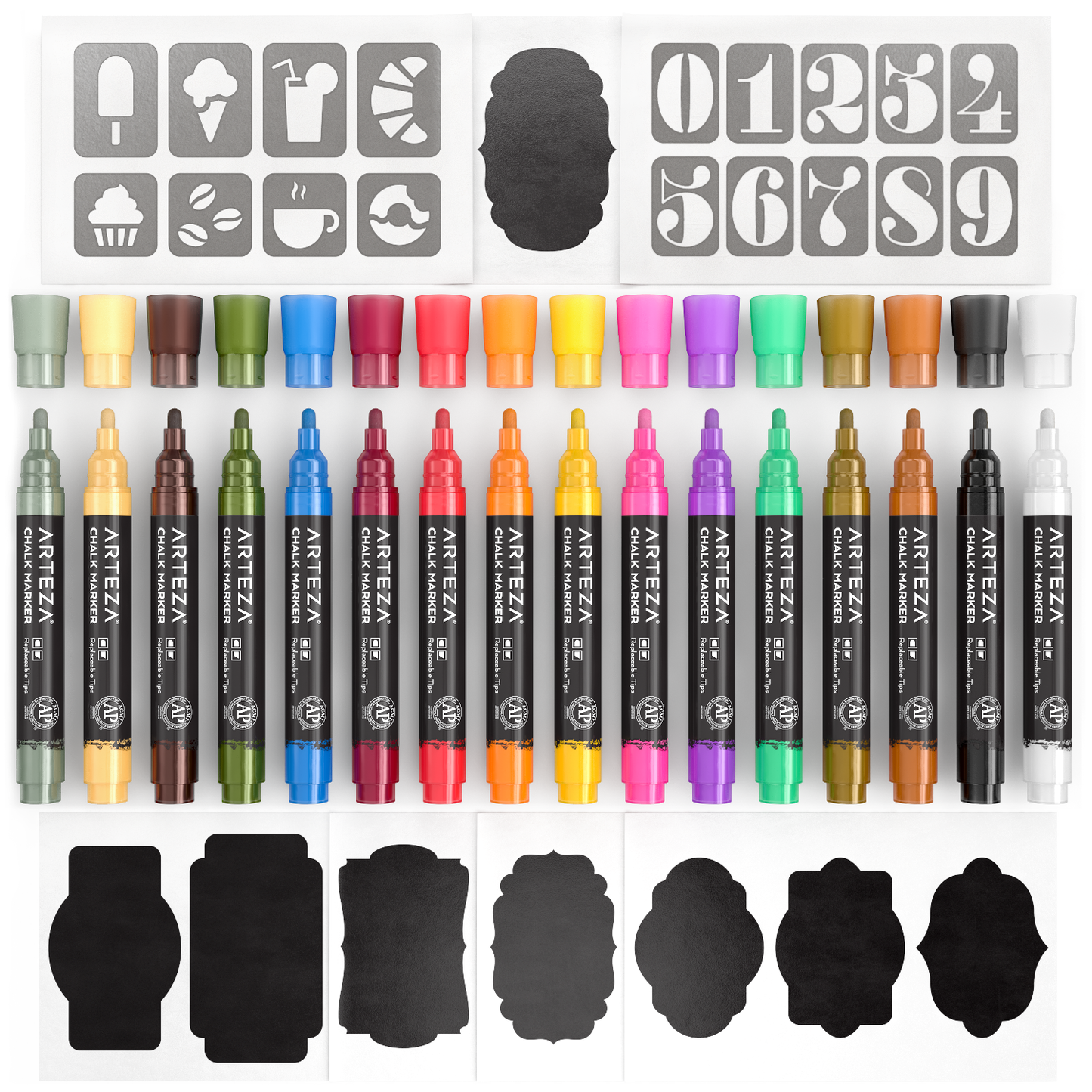 Liquid Chalk Markers, Earth Tones - Set of 16