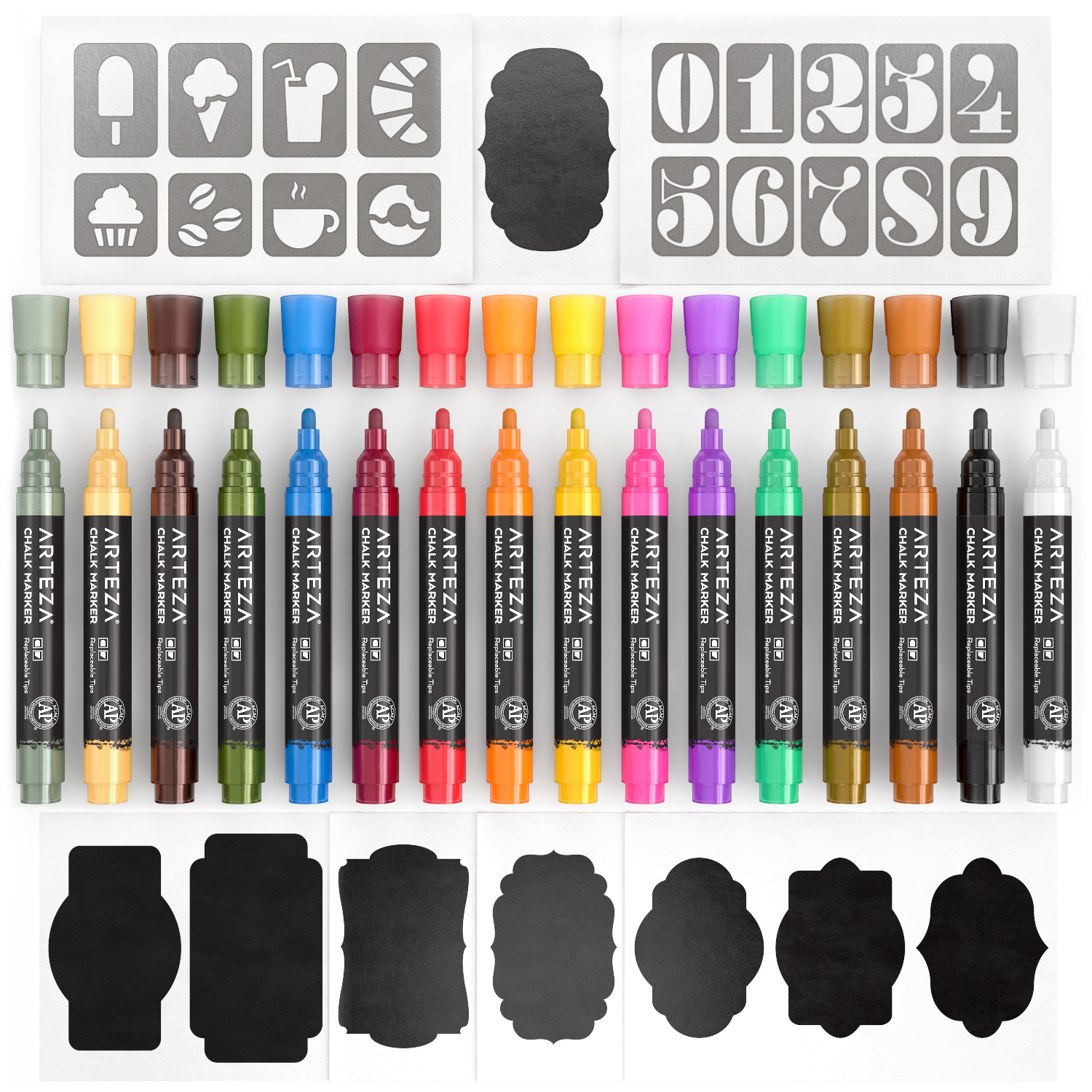 Arteza Acrylic Paint Markers, Set of 40 Assorted Color Pens with  Replaceable for