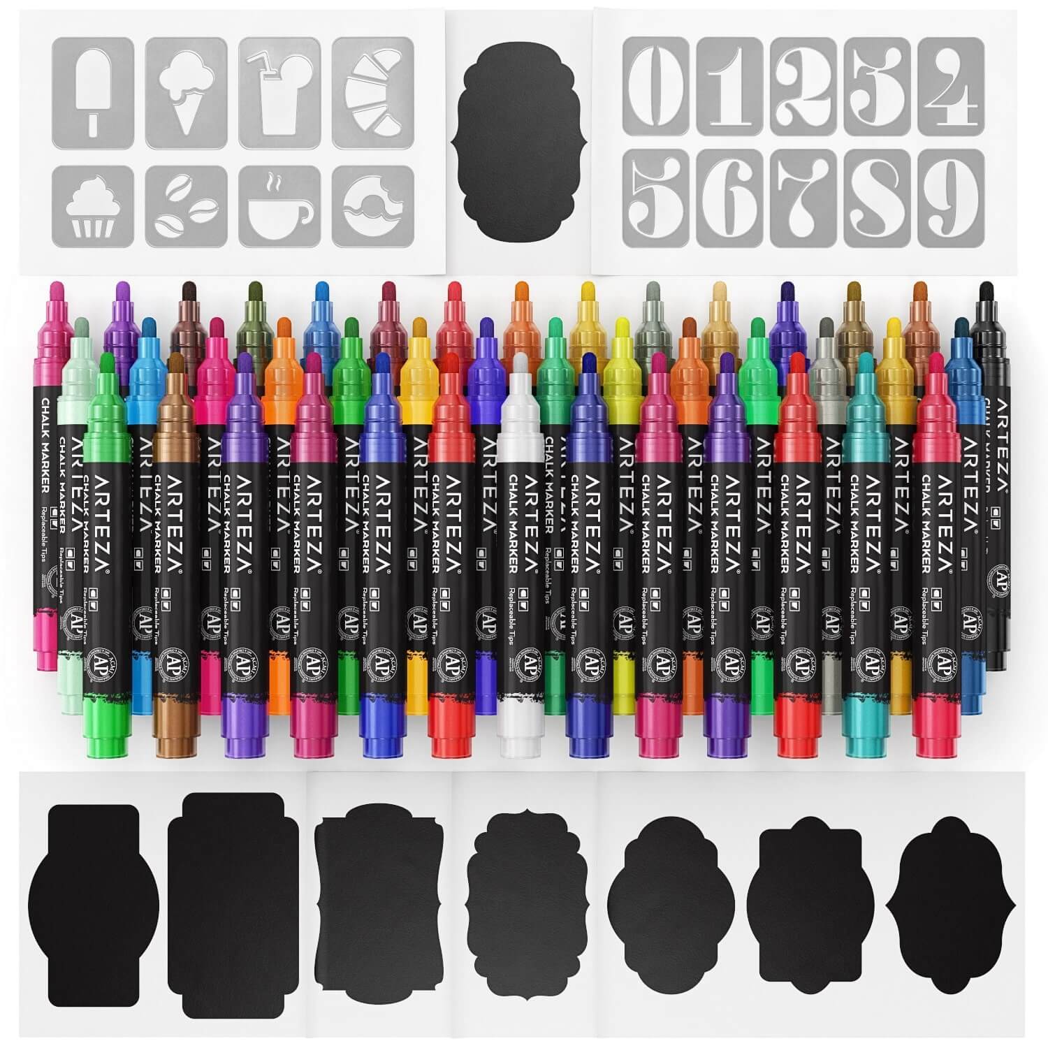 Arteza Dry Erase Markers For Glass Boards Pack Of 10 Neon Colors With  Low-Odor Ink, Erasable Window Markers, Office Supplies For