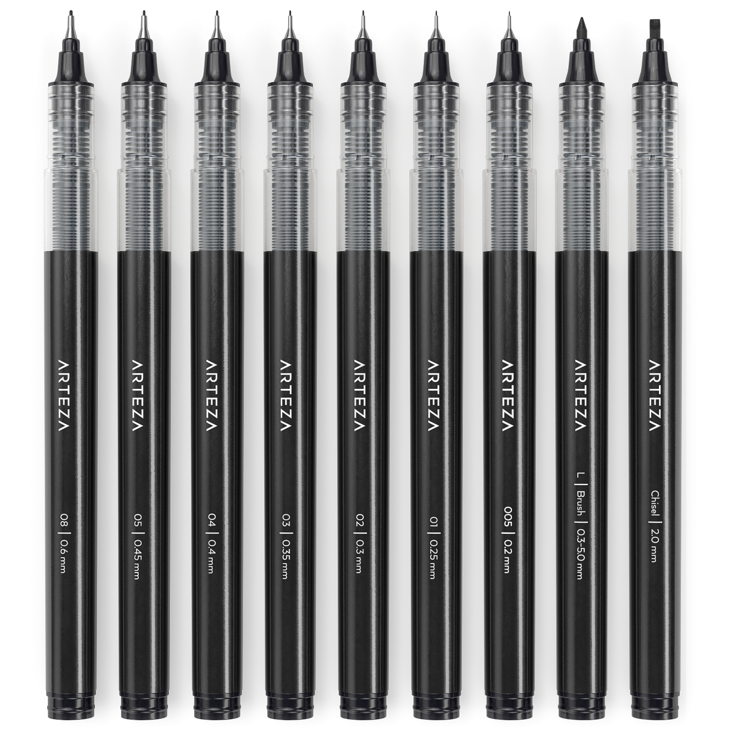 Professional drawing fine line pen set, color micron pen, black  high-quality fine line pen, used for comic drawing art signature creation.