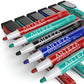 Dry Erase Markers with Magnetic Eraser Caps, Fine Tip, 4 Assorted Colors - Set of 60