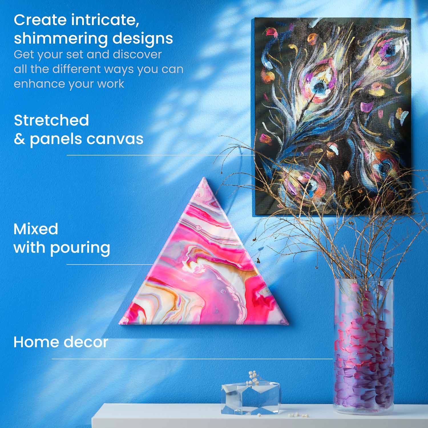 Arteza Metallic Acrylic Paint, Vibrant Essentials, 4oz/120ml, Set of 8