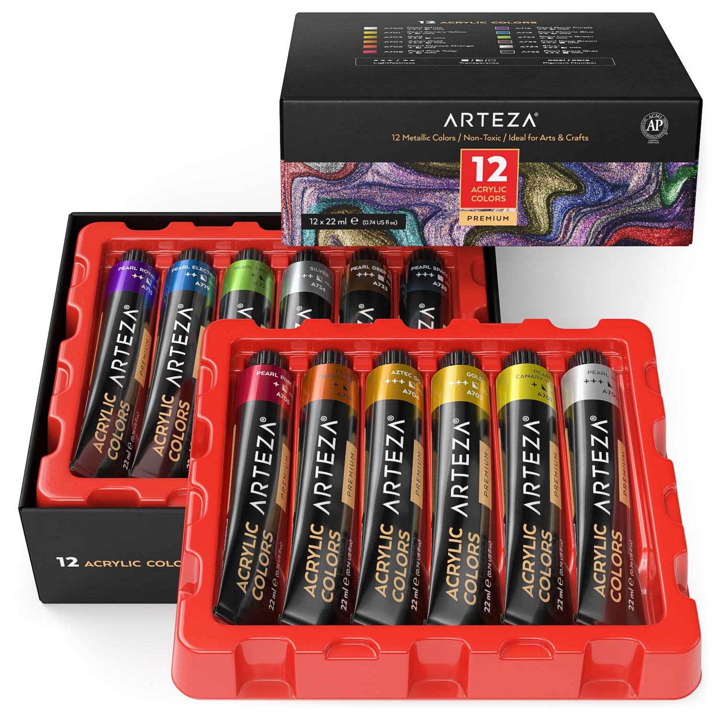 12 Colors Watercolor Paint Set Metallic Gold Glitter For Artists