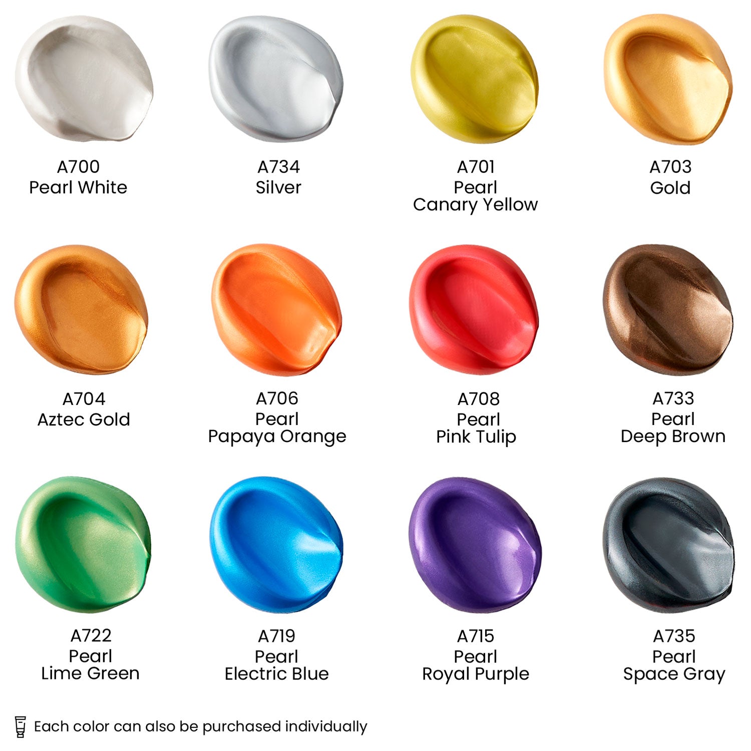 Acrylic Basic Metallic - 12 Colors