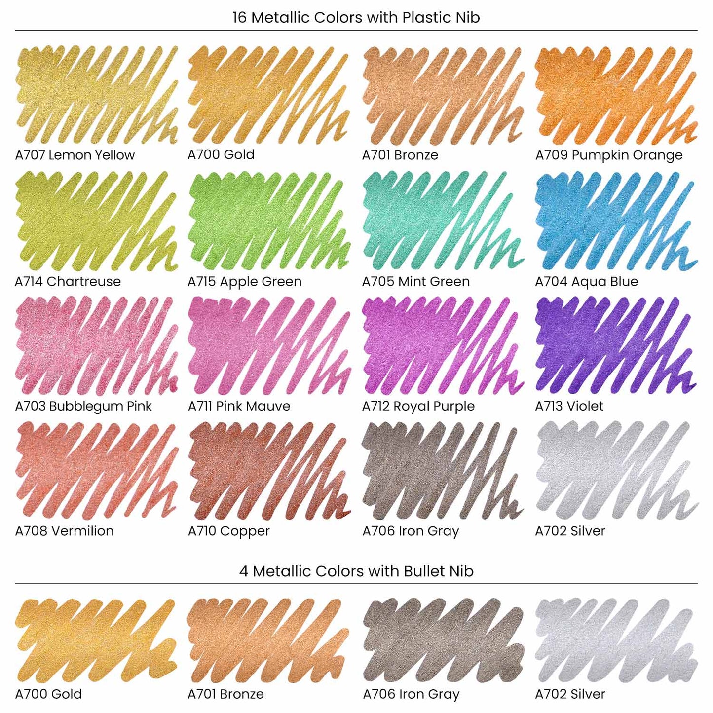 Metallic Color Acrylic Markers Set of 20