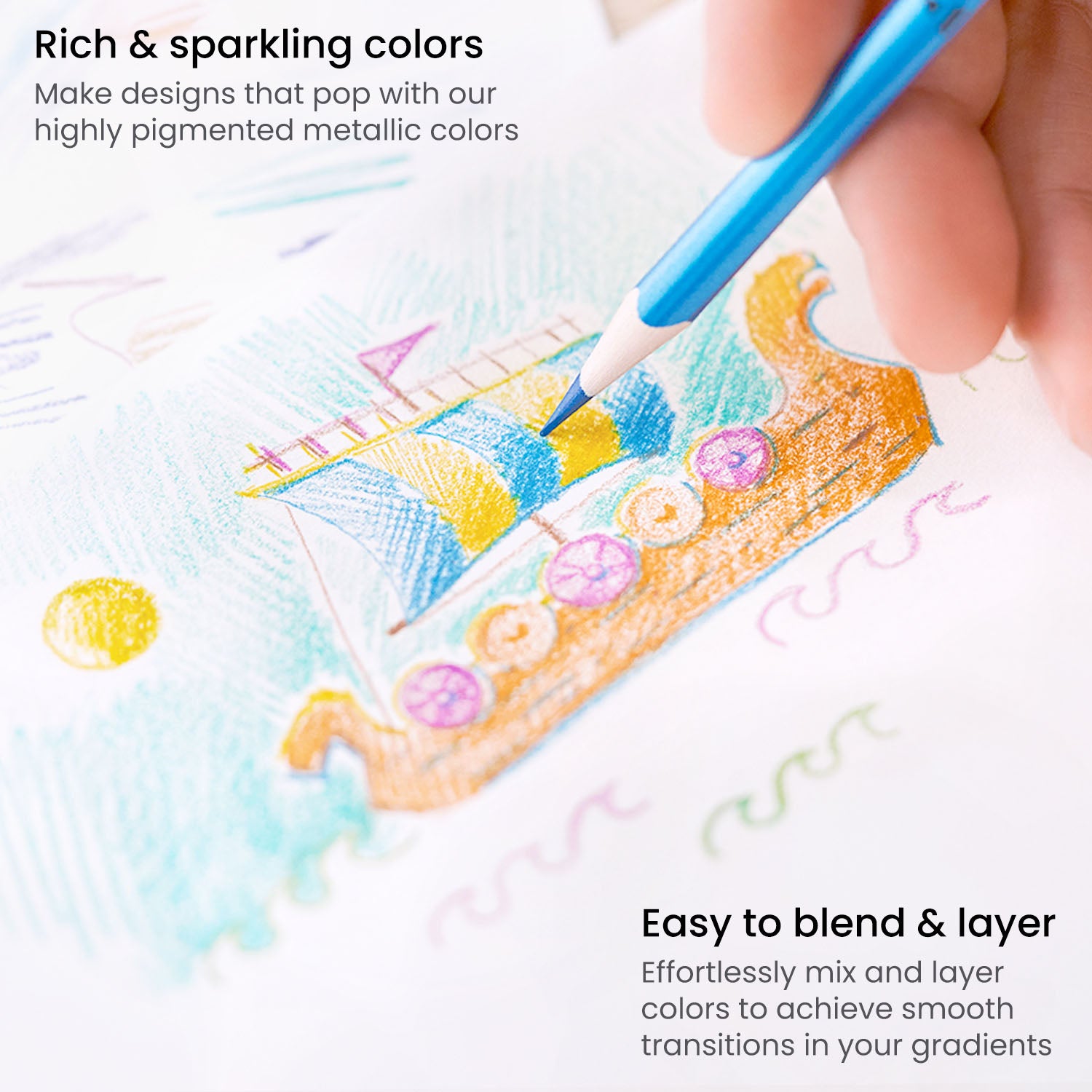 Coloring with Metallic Colored Pencils