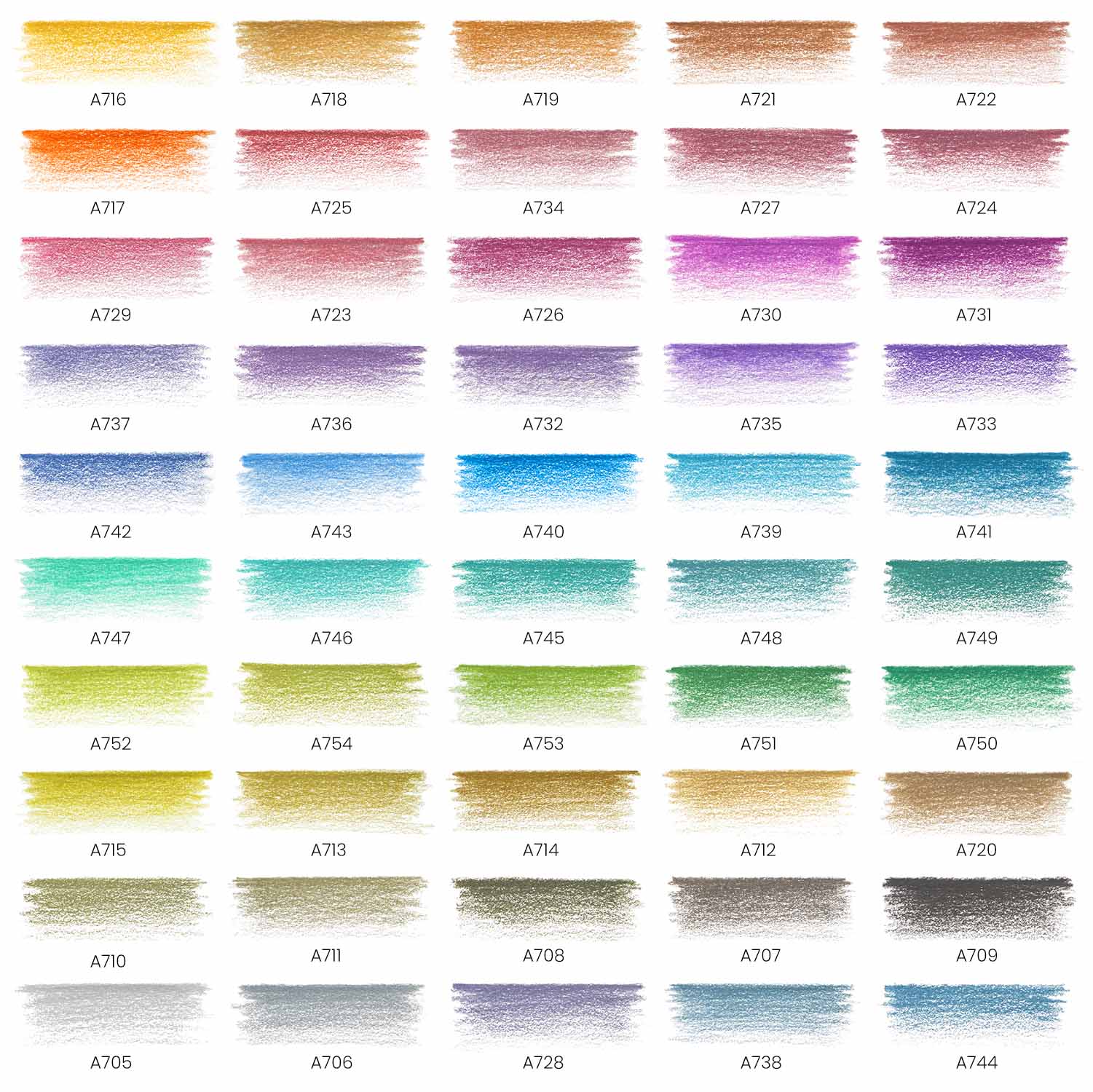 Metallic Color Chart Colored Pencils