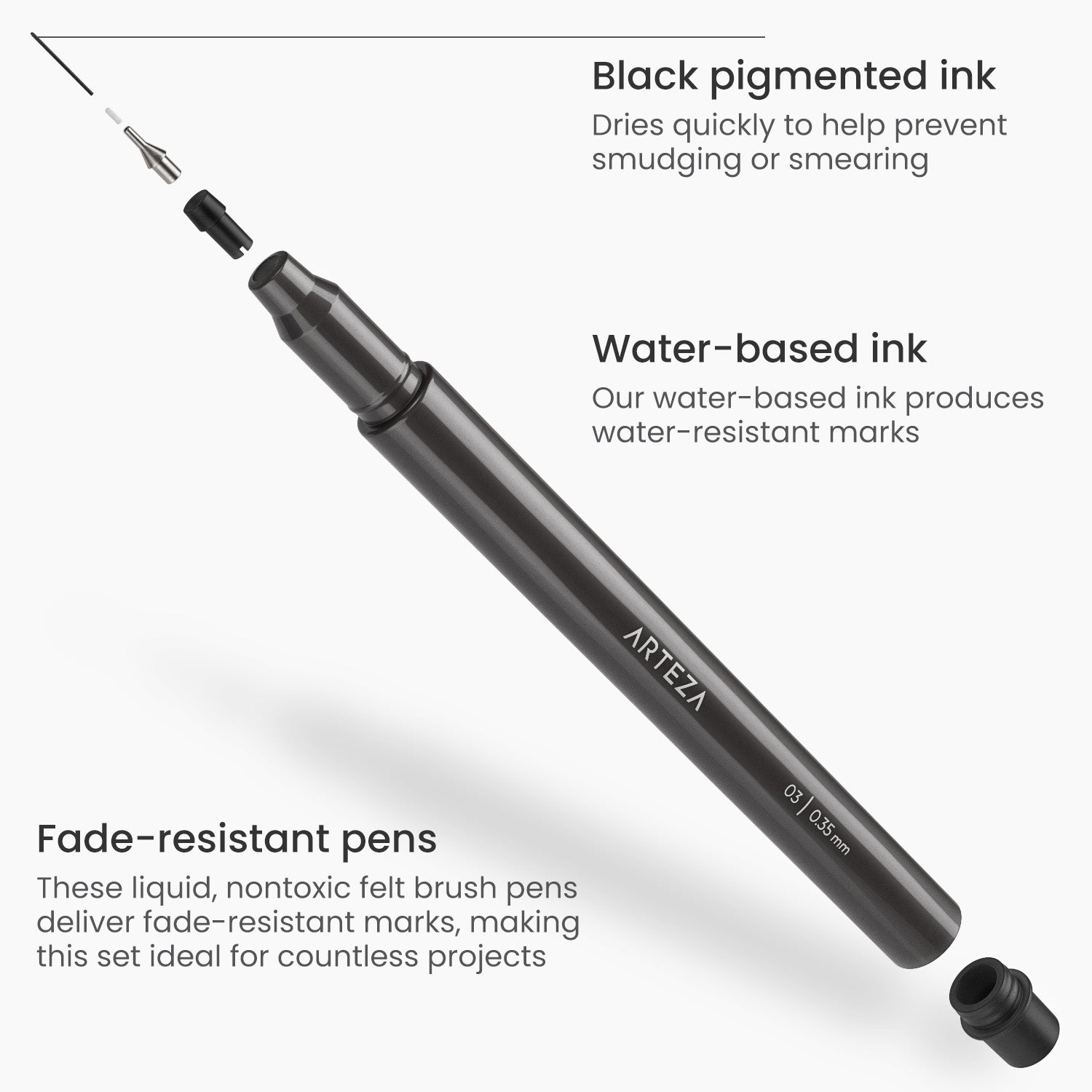 Water Ink Pen 10 Pieces Set - Mini, Art Markers