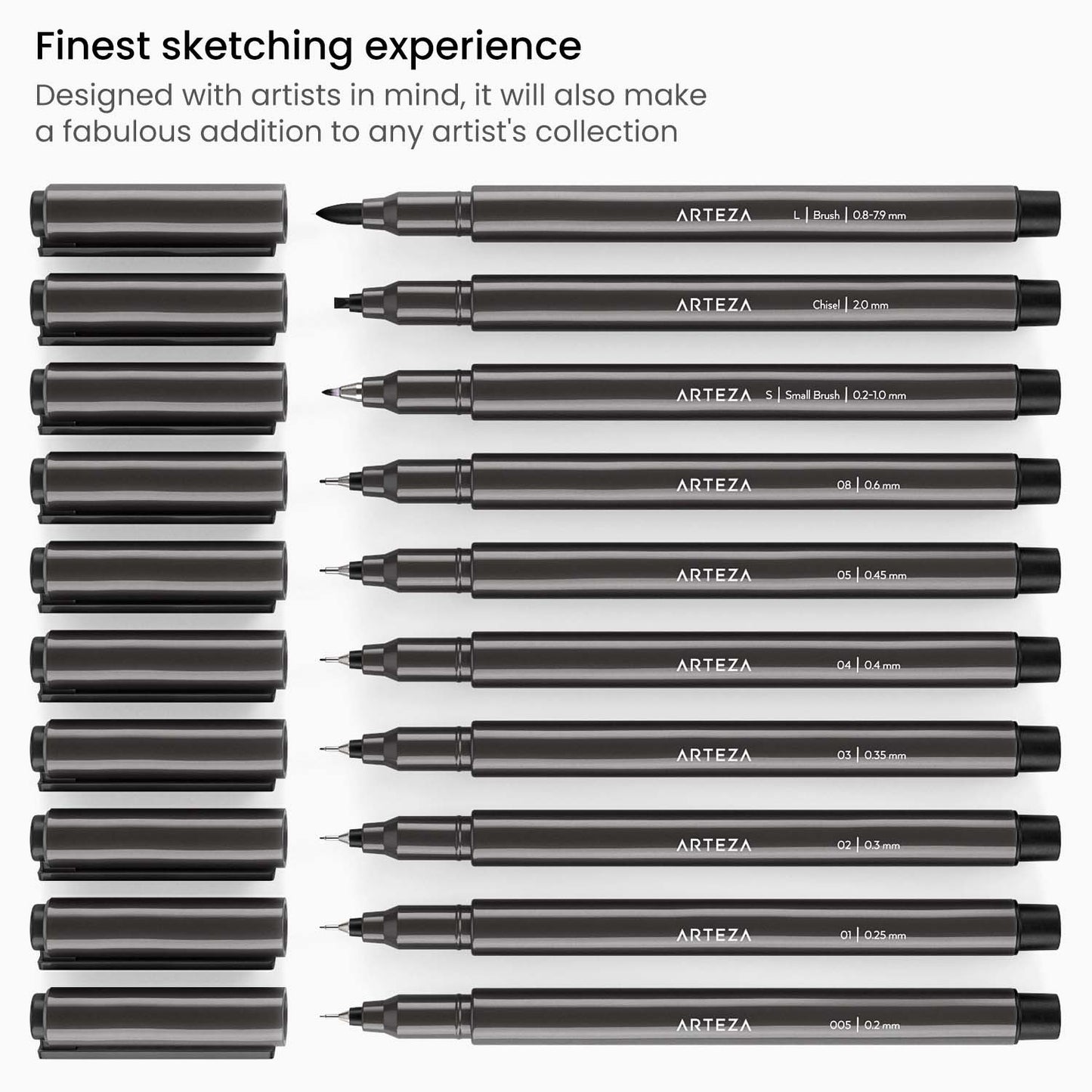 Micro Line Pen, Black Japanese Ink, Assorted Nibs- Set of 10