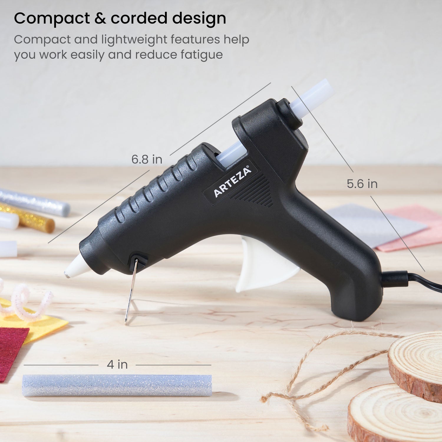 Hot Glue Gun for Kids Lightweight Easy To Handle with Glue Sticks Arts &  Crafts