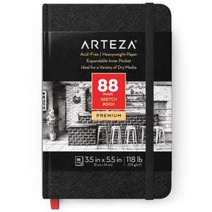 Arteza 11x14” Mixed Media Sketch Book, 2 Pack, 110lb/180gsm, 120 Sheets Pad, for
