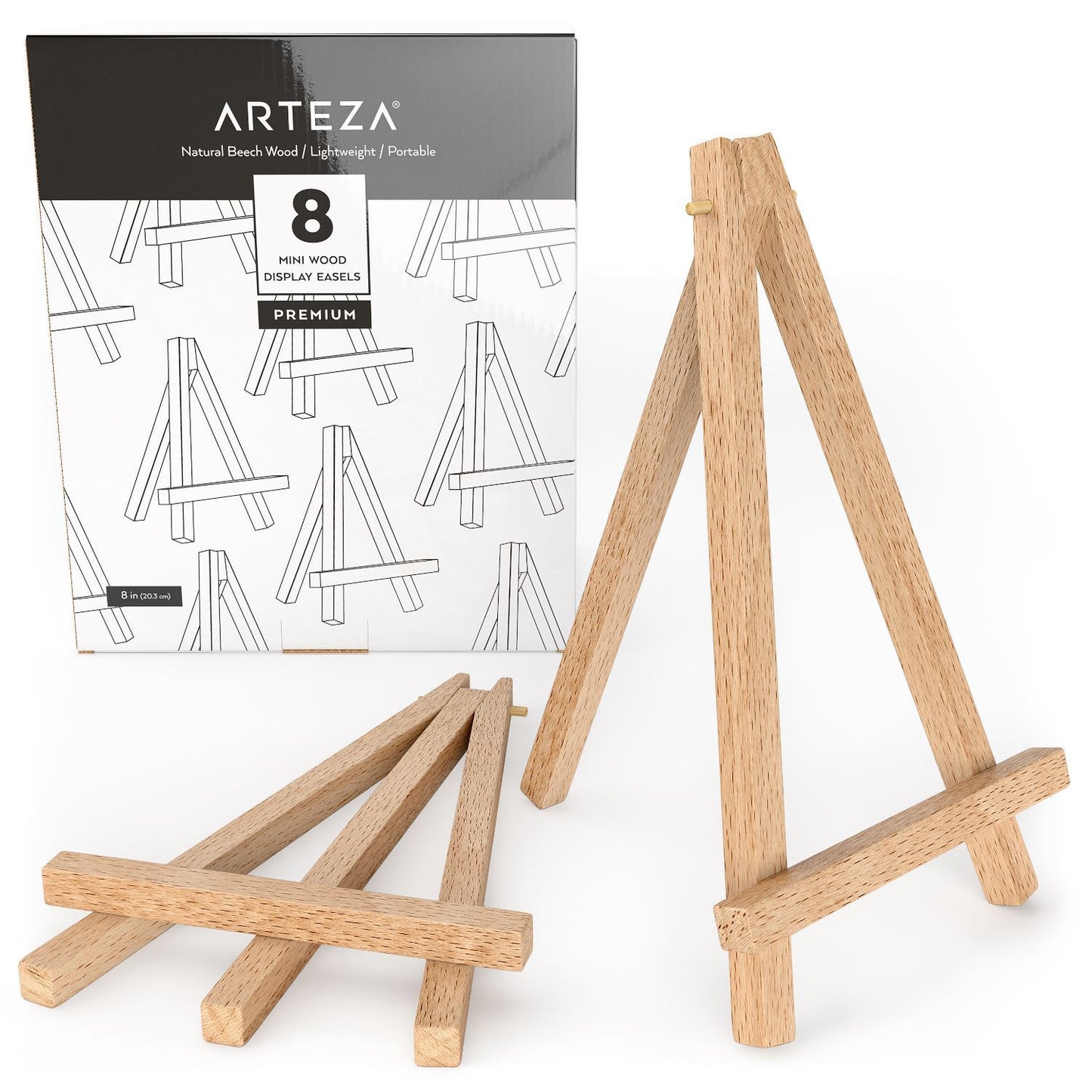 Miniature Mini Wood Art Easel Package of Two 