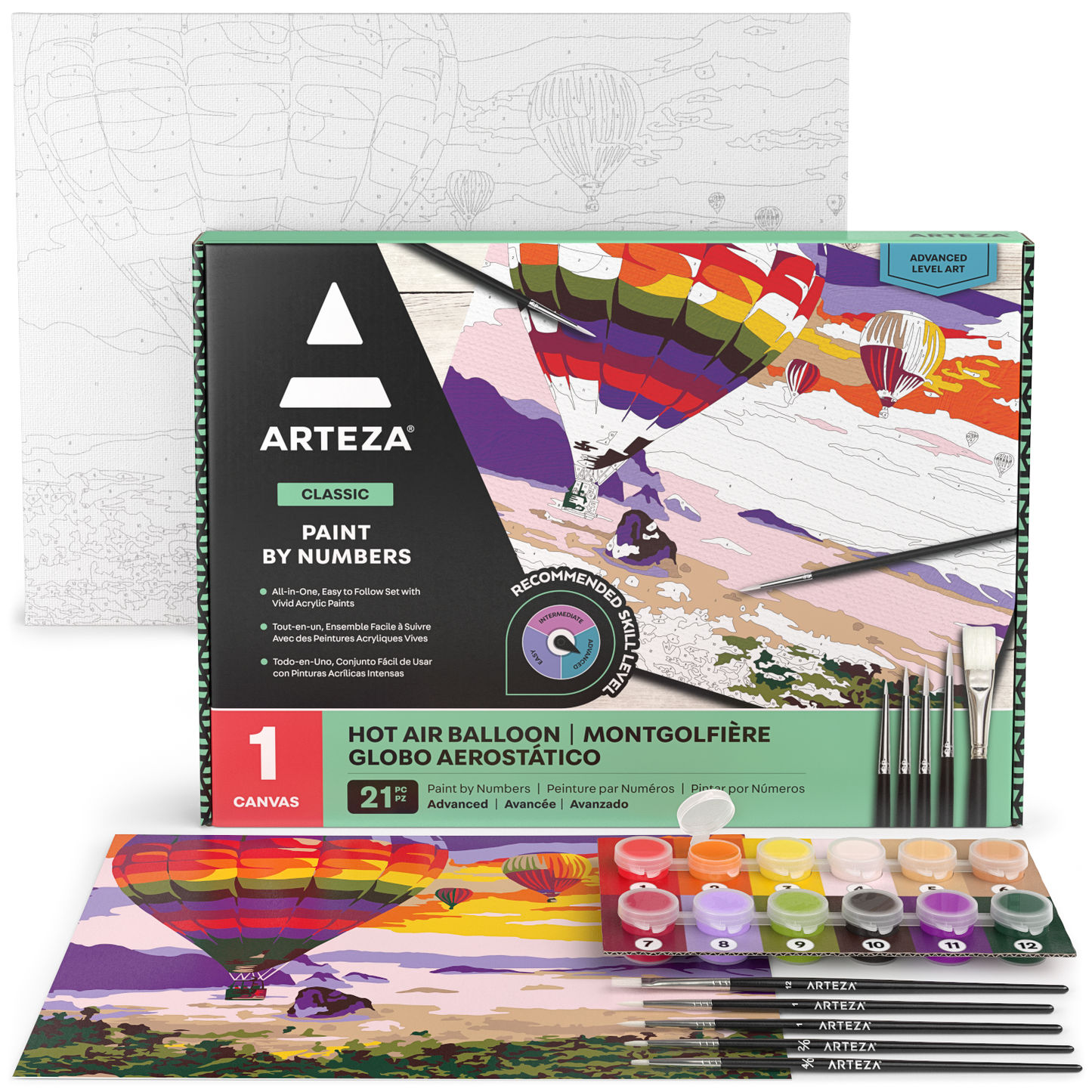 Paint by Numbers, Hot Air Balloon -Advanced Level Kit