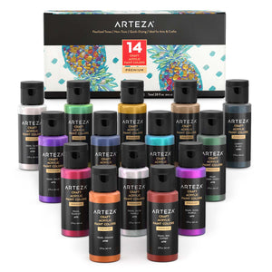 ARTEZA Iridescent Acrylic Paint Set of 10 Galaxy Tones 2 oz/60ml Bottles   810024625154