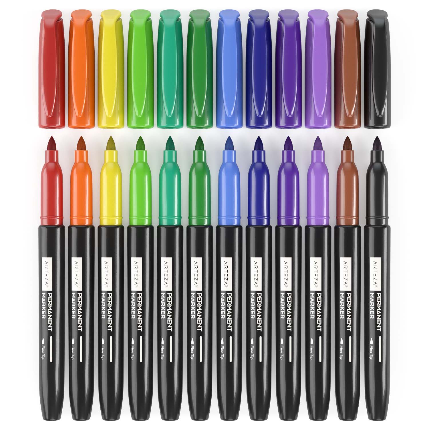Felt Tip Pens, Rainbow - Set of 24