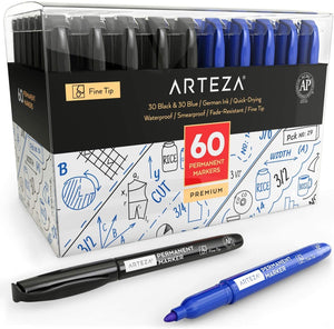 Arteza Highlighters, Broad & Narrow Chisel Tips, Alcohol-Based, 6 Assorted  Colors, for School - 60 Pack 