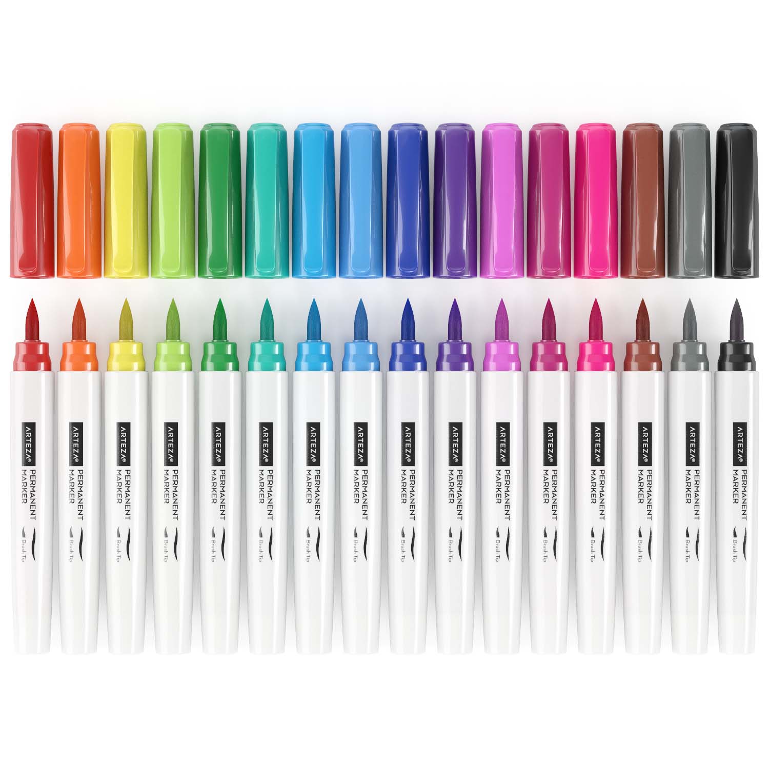 Permanent Markers Bright Colors Brush Tip