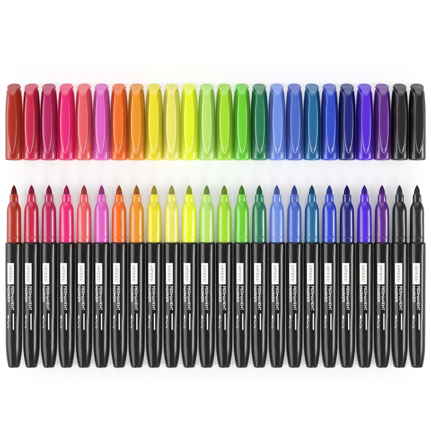 Permanent Markers, Brights & Neon, Fine Tip - Set of 24