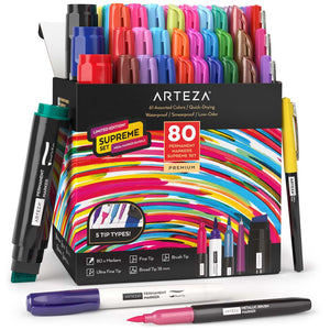 Permanent Markers Ultimate Supreme Set, Assorted - 80 Pieces