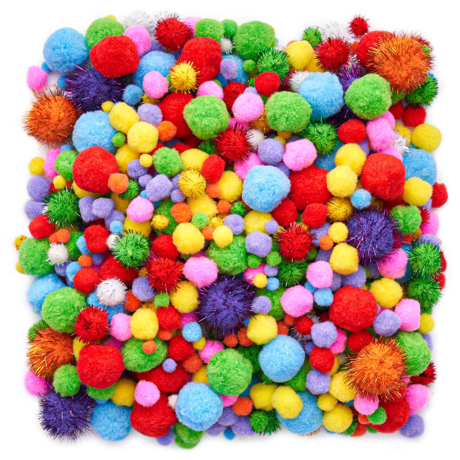 Pom Poms, Assorted Sizes & Colors- Set of 900