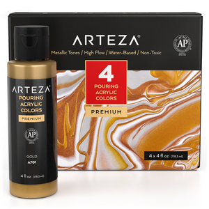 ARTEZA Acrylic Paint Set of 60 Colors 0.74 oz/22 ml Tubes includes 5  Metallic Colors Rich Pigments Non-Fading Non-Toxic Paints for Artist &  Hobby Painters Art Supplies for Painting 60 x 22ml (