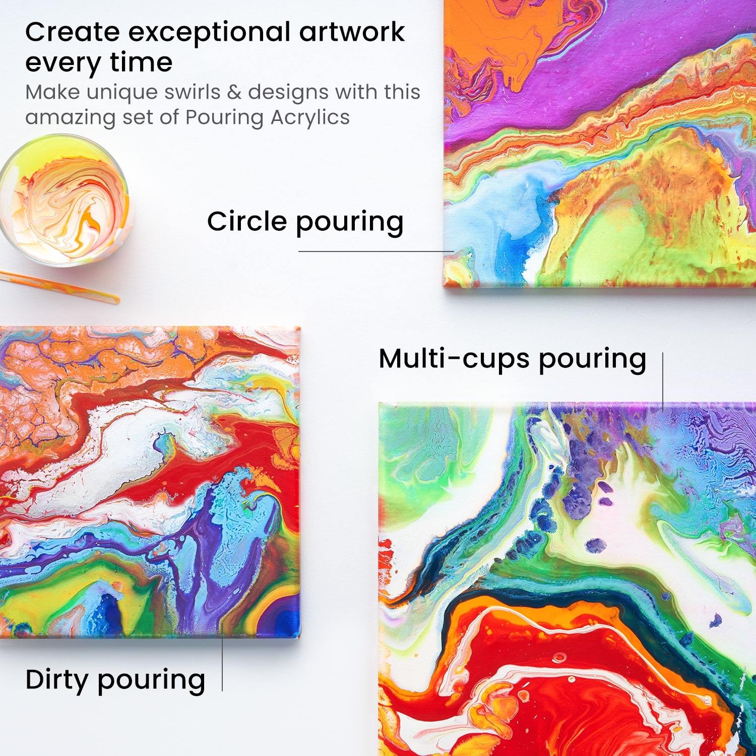 279) Testing Arteza Iridescent Paint in a Straight Pour - Fluid Acrylic  Paint Pouring - Flow Art 