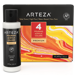  ARTEZA Outdoor Acrylic Paint Set, 20 Colours, 59 ml Bottles,  with Storage Box, Rich Pigments, Multi-Surface Paints for Rock, Wood,  Fabric, Leather, Paper, Crafts, Canvas and Wall Painting