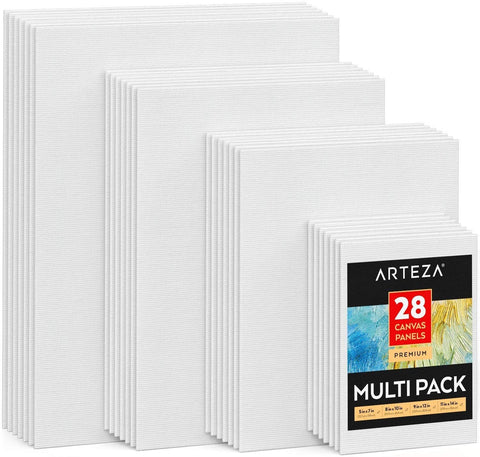 Canvas for Painting Large Set of 28 Pieces - 7 x 13x18 + 20x25 + 7 x A4 + 7  x A3