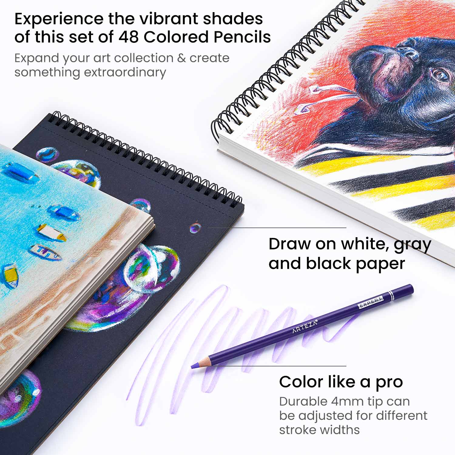  ARTEZA Colored Pencils for Adult Coloring, 48 Colors