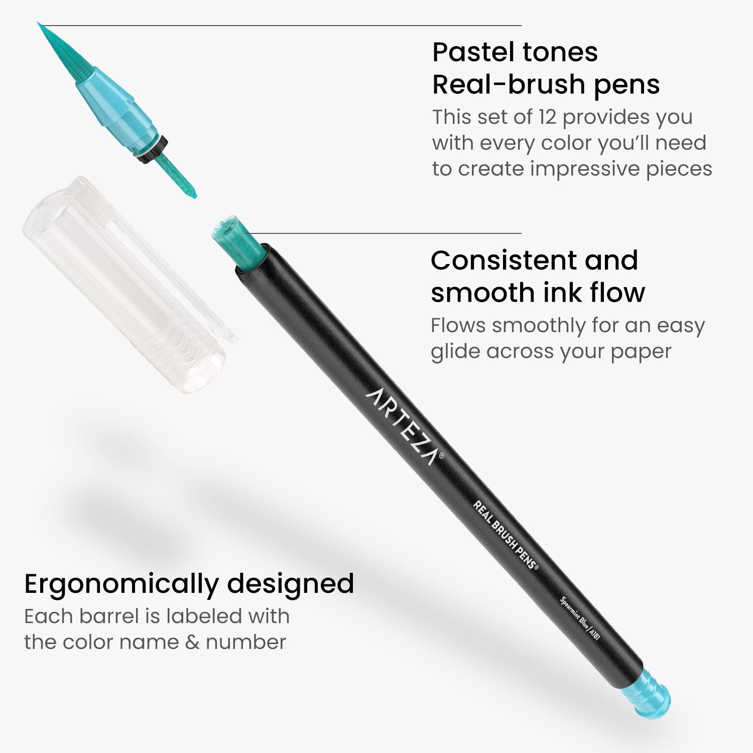DoCrafts - Artiste Dual Tip Brush Markers (12 Pack) - Pastel