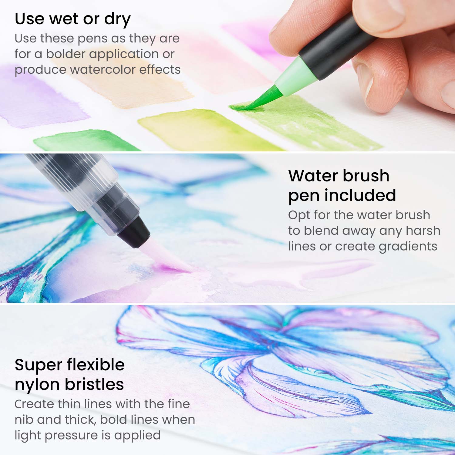 Arteza real brush pen review watercolor brush pens 