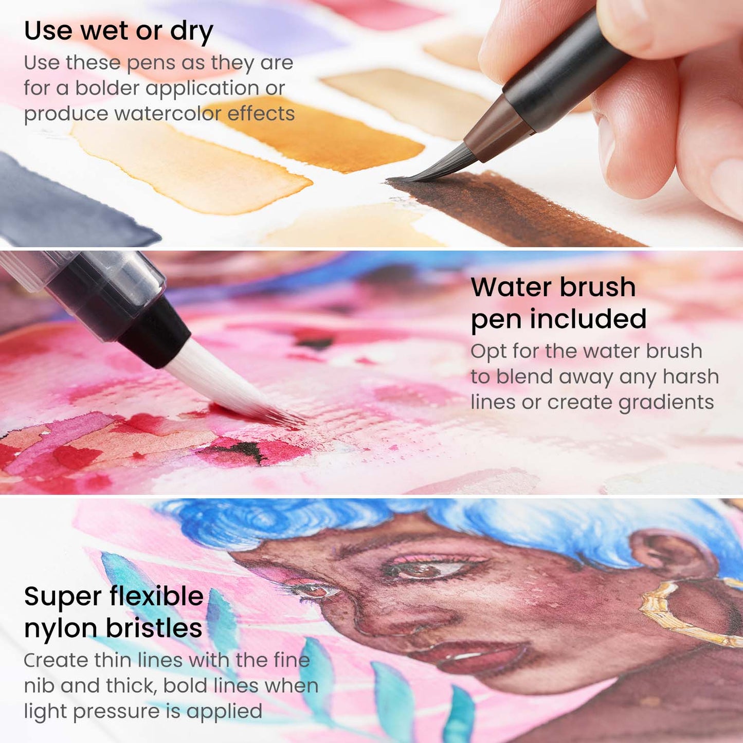 Arteza Real Brush Pens, Portrait Tones - 12 Pack