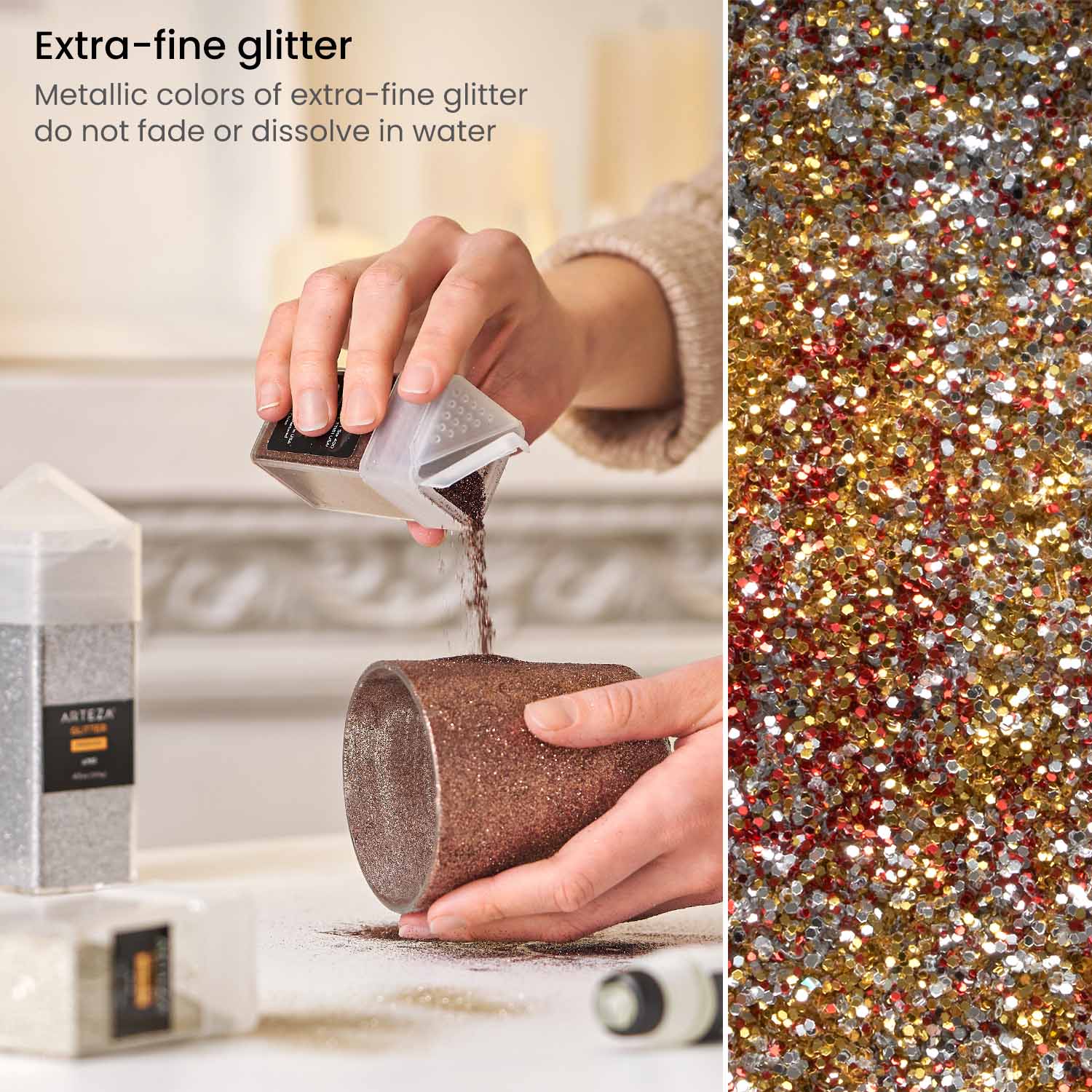 Vegas Sand Gold Metallic Ultra Fine Glitter Shaker