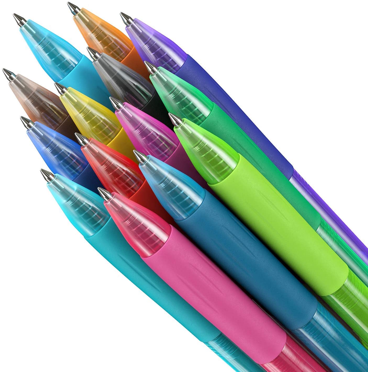 Retractable Gel Ink Pens, Bright Colors - Set of 14