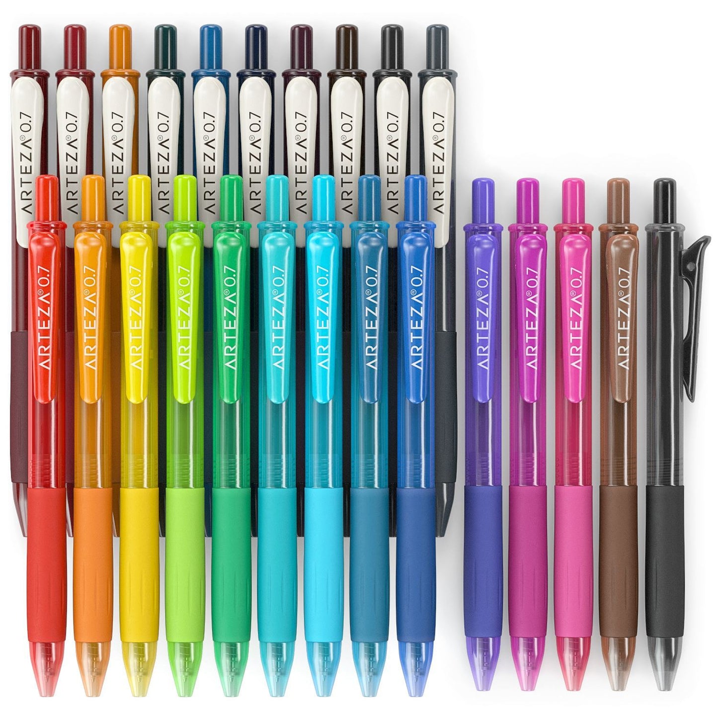 Colored Gel Pens, Lineon 24 Colors Retractable Gel Ink Pens with